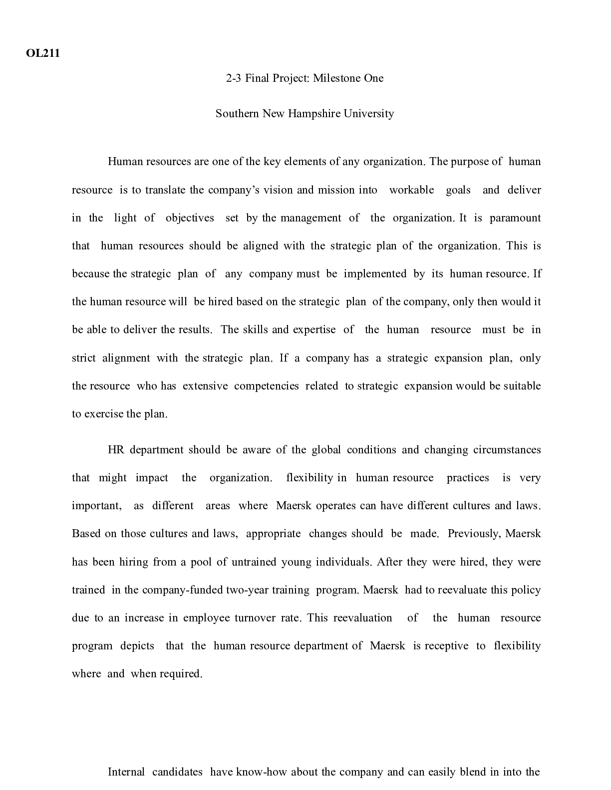 Preview image for 2 3 Final Project Milestone one OL 211.docx  OL211  2-3 Final Project: Milestone One  Sout